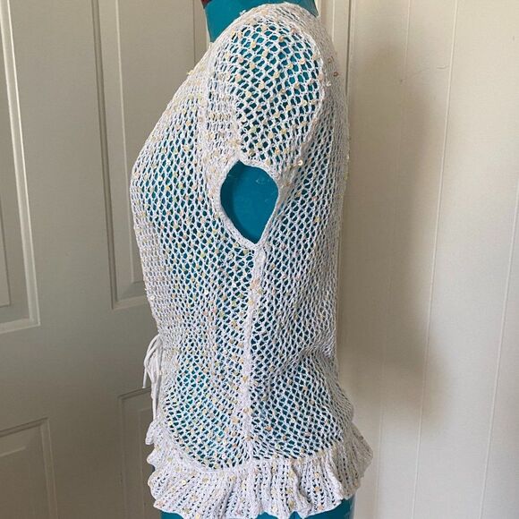 Faded Glory Crochet Boho Sequin Top Womens Size L (12-14) - Picture 5 of 9